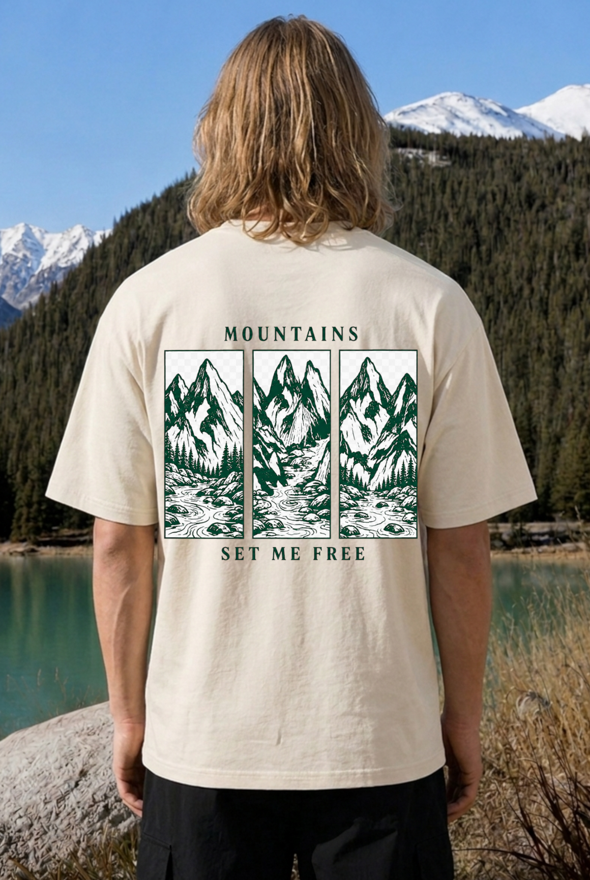 MOUNTAINS SET ME FREE - OVERSIZED SHIRT