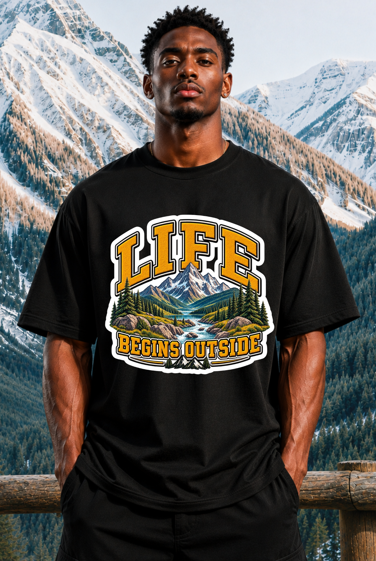 LIFE BEGINS OUTSIDE - OVERSIZED SHIRT
