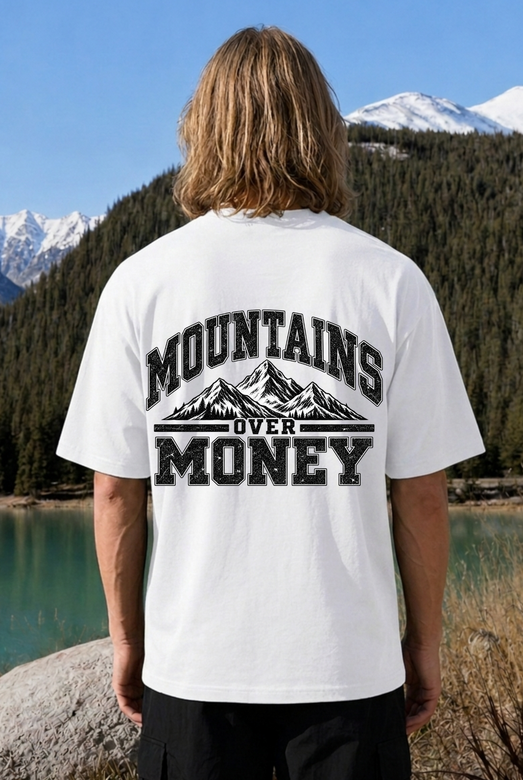 MOUNTAINS OVER MONEY - OVERSIZED SHIRT