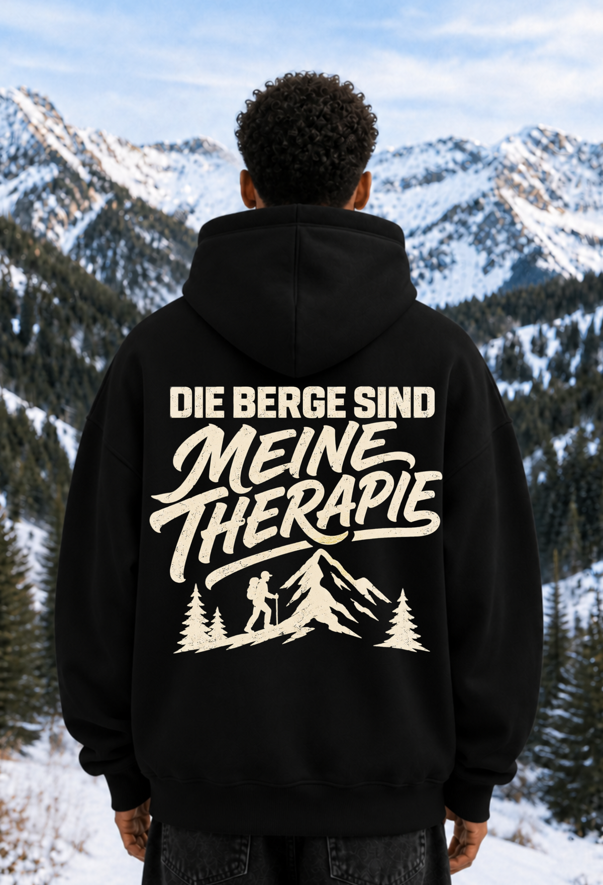 DIE BERGE SIND MEINE THERAPIE - OVERSIZED HOODIE