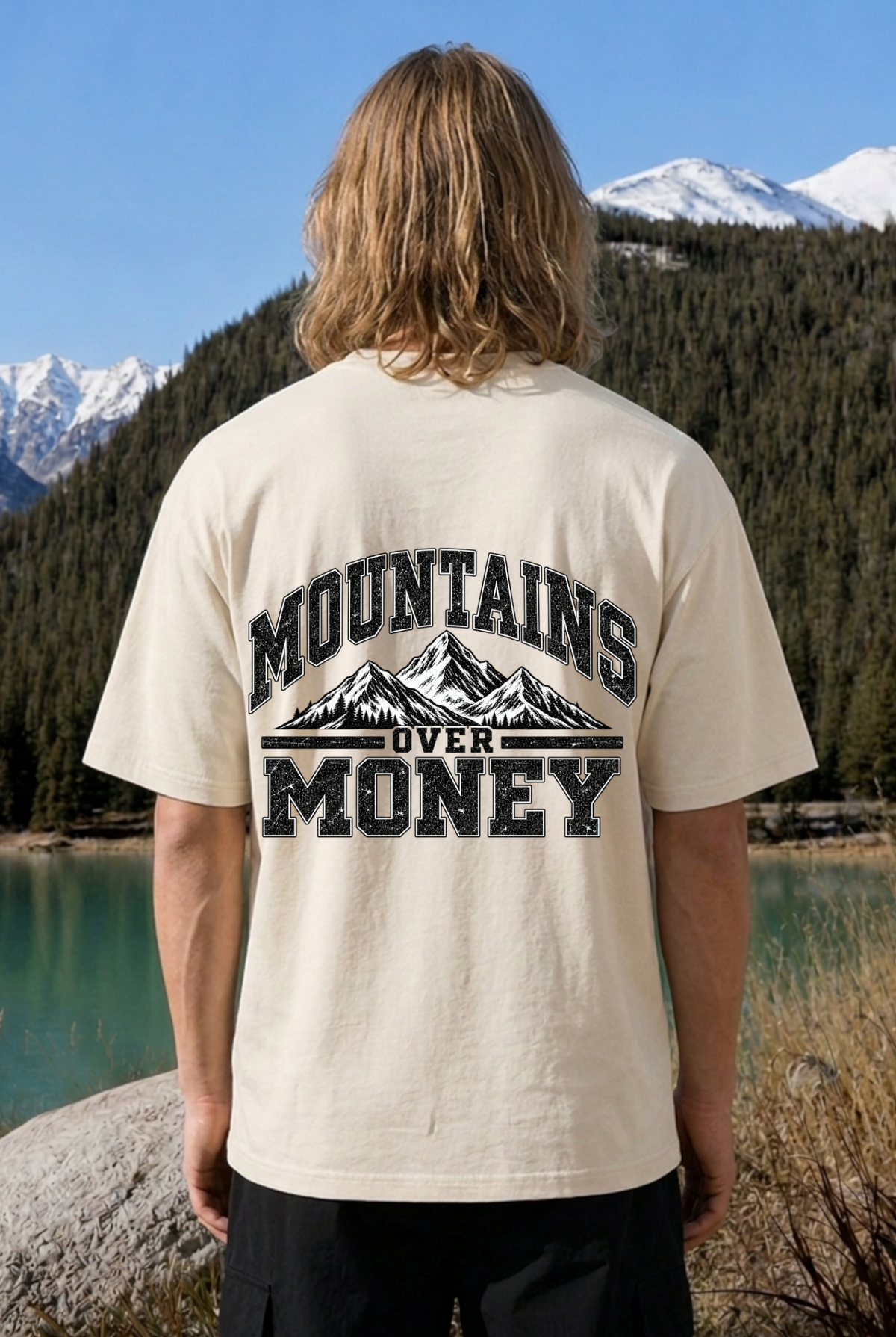 MOUNTAINS OVER MONEY - OVERSIZED SHIRT