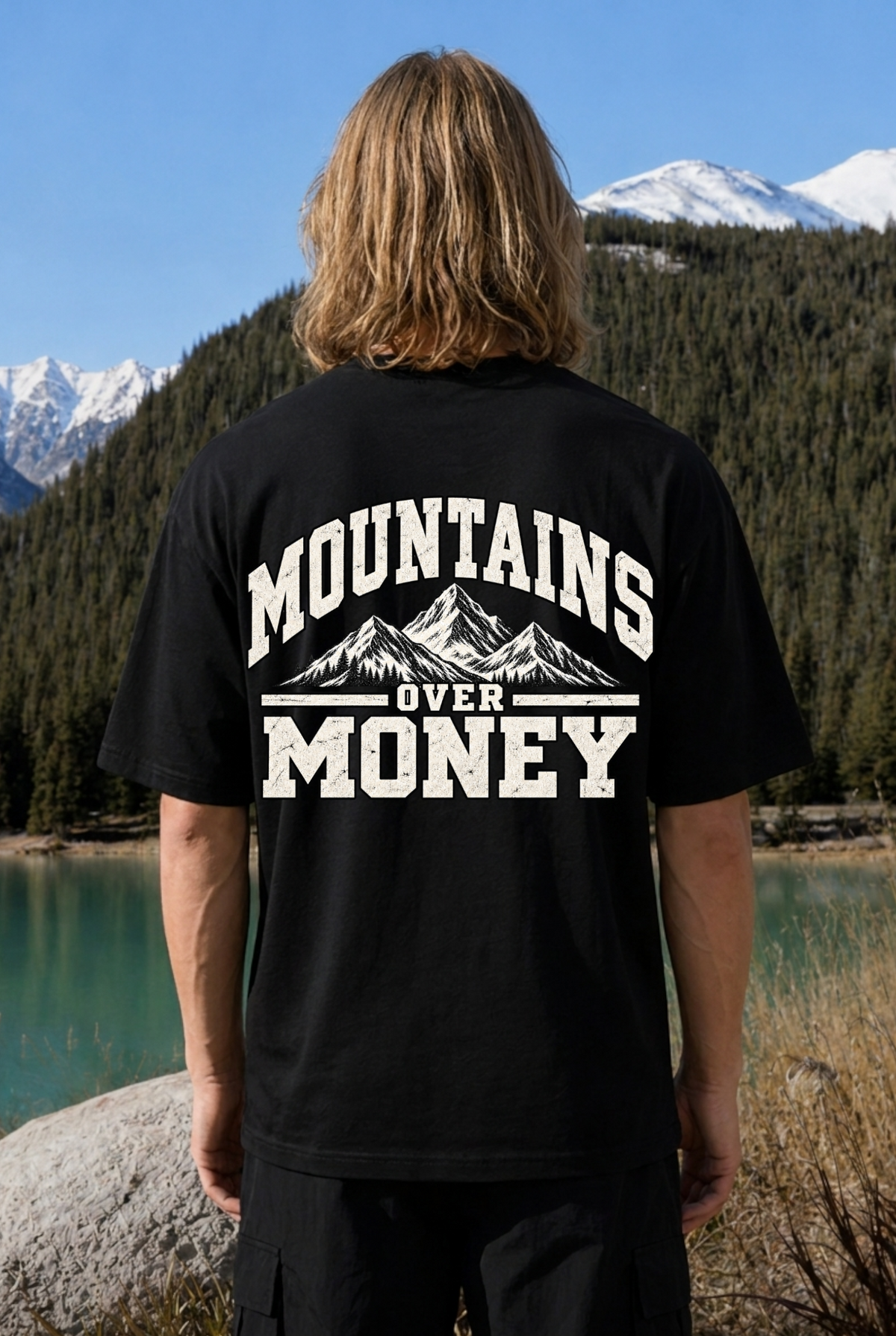 MOUNTAINS OVER MONEY - OVERSIZED SHIRT